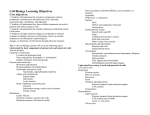 Cell Biology Learning Objectives