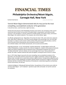 Philadelphia Orchestra/Nézet-Séguin, Carnegie Hall, New York