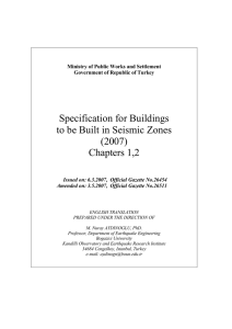 Specification for Buildings to be Built in Seismic Zones (2007