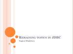 Remaining topics in JDBC
