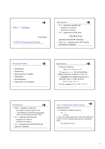 The λ – Calculus