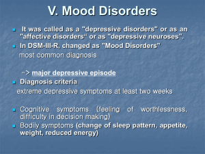 V. 기분장애(Mood Disorders)
