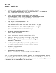 Math 231 Geometry Test 1 Review