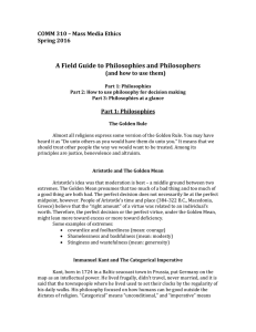 COMM 310 A Field Guide to Philosophers