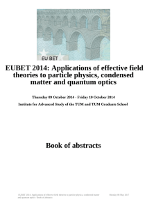 EUBET 2014: Applications of effective field theories to particle