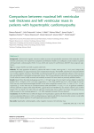 Comparison between maximal left ventricular wall thickness and left