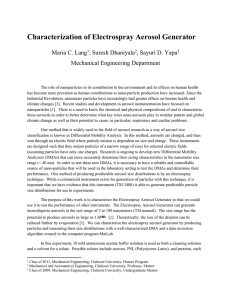 Characterization of Electrospray Aerosol Generator