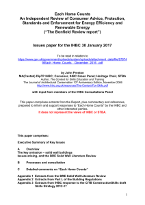 Issues paper for the IHBC 30 January 2017