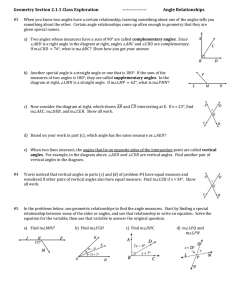 Geometry Section 2.1.1 Class Exploration ---------------