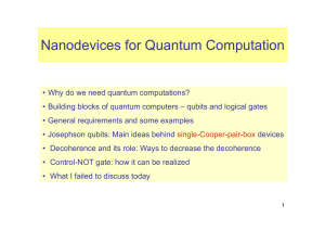Nanodevices for quantum computation