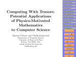 Computing With Tensors - UTEP Computer Science