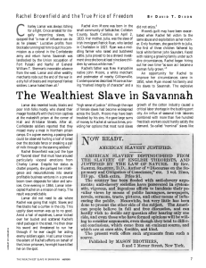 The Wealthiest Slave in Savannah - B