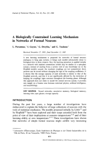 A biologically constrained learning mechanism in networks of formal