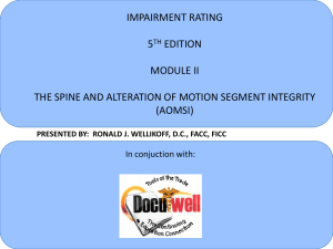 IMPAIRMENT RATING 5TH EDITION MODULE II THE SPINE AND