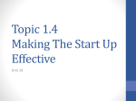 Topic 1.4 Making The Start Up Effective