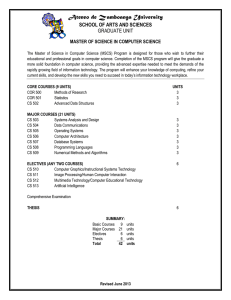 Master of Science in Computer Science