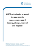WCPT guideline for physical therapy records management