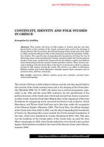 Continuity, Identity and Folk Studies in Greece