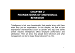 CHAPTER 2 FOUNDATIONS OF INDIVIDUAL BEHAVIOR