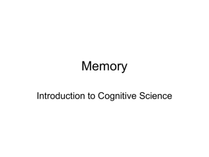 Memory - Cognitive Science Department