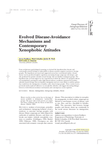 Evolved Disease-Avoidance Mechanisms and Contemporary