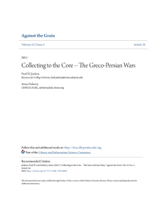 Collecting to the Core -- The Greco-Persian Wars - Purdue e-Pubs