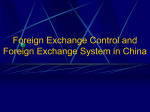 Foreign Exchange Control and Foreign Exchange System in China