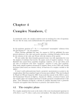 Chapter 4 Complex Numbers, C