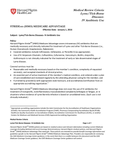 Antibiotics for treatment of Lyme Disease