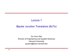 Lecture 7 Bipolar Junction Transistors (BJTs)