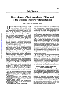 Brief Review Determinants of Left Ventricular Filling and of the