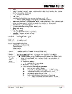 Notes Ancient Egypt - Mr. Meier`s Daily Class Info