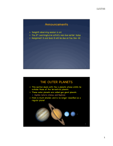 Announcements THE OUTER PLANETS