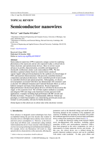 TOPICAL REVIEW Semiconductor nanowires