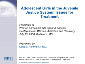 Adolescent Girls in the Juvenile Justice System: Issues for Treatment