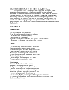 STUDY TERMS FOR EXAM #1 BIO-102