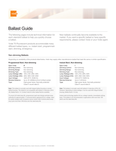 Ballast Guide - Vode Lighting
