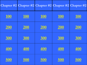 Chapter #2 Test Review (Jeopardy)