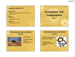 Ecosystems and Communities