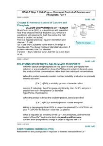 USMLE Step 1 Web Prep — Hormonal Control of Calcium and