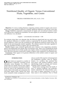 Nutritional Quality of Organic Versus Conventional Fruits