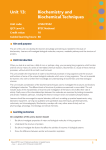 Unit 13: Biochemistry and Biochemical Techniques