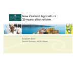 New Zealand Agriculture : 20 years after reform
