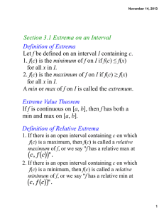 Section 3.1 Extrema on an Interval Definition of Relative Extrema