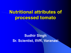 Nutritional attributes of processed tomato