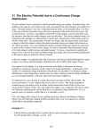 2-31 The Electric Potential due to a Continuous Charge Distribution