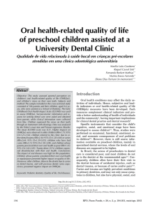 Oral health-related quality of life of preschool children assisted at a