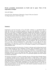 Precision gravitation measurements on Earth and in space: Tests of