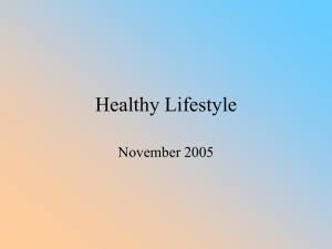 Healthy Lifestyle/Weight Maintenance