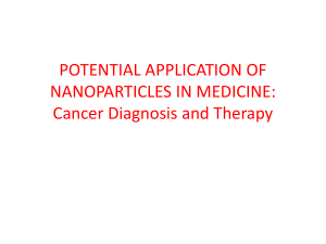 Potential Application of Nanoparticles in Medicine